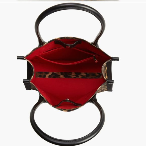 New Christian Louboutin Small Nastroloubi Leopard Print Canvas Tote - Picture 6 of 8